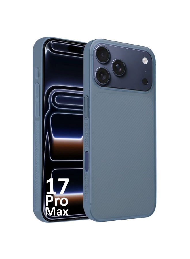 MARGOUN Case Cover for iPhone 17 Pro Max, Air Skin Line Design Back Cover, Sturdy Durable Ultra-Thin Case, Drop Protection Cover Clear - Light Blue-1 - Image 1