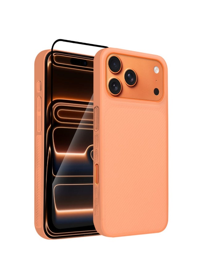 MARGOUN 2Packs Case Cover for iPhone 17 Pro Max, Air Skin Line Design Back Cover, Sturdy Durable Ultra-Thin Case, Drop Protection Cover Clear with 3D Screen Protector - Cosmic Orange-2 - Image 1