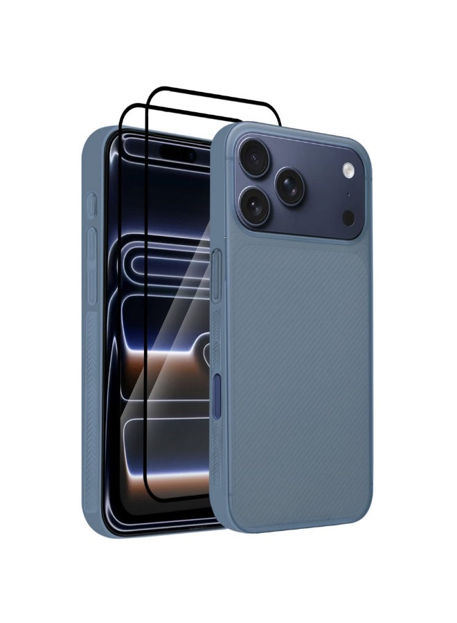 MARGOUN 3Packs Case Cover for iPhone 17 Pro Max, Air Skin Line Design Back Cover, Sturdy Durable Ultra-Thin Case, Drop Protection Cover Clear with Two 3D Screen Protectors - Light Blue-3 - Image 1