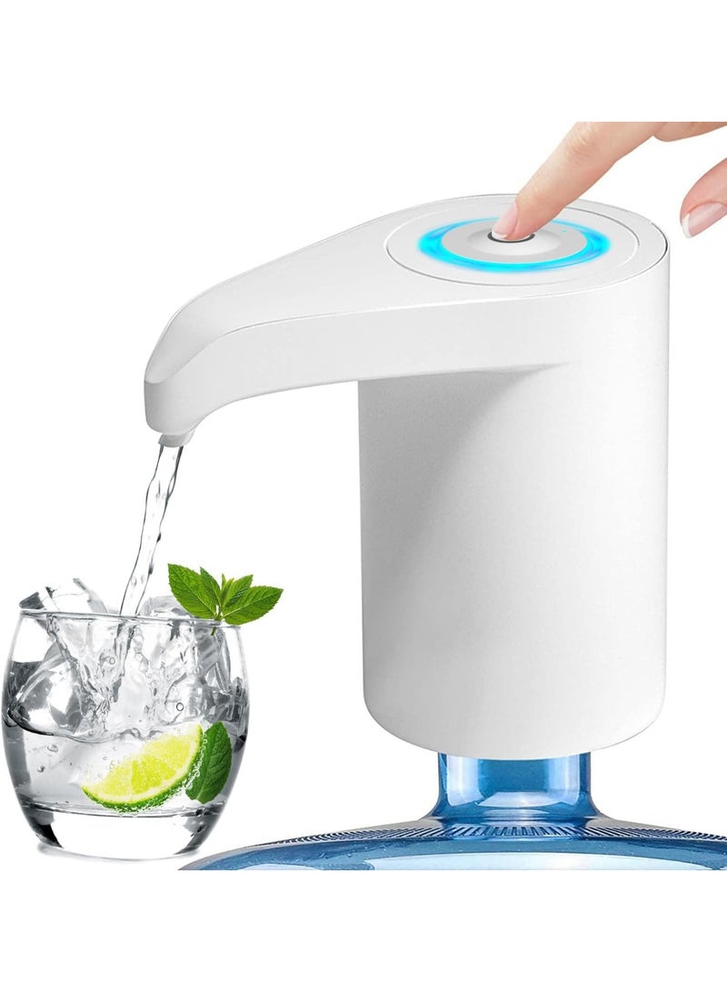 هوم كير مضخة مياه كهربائية، موزع شحن USB، مضخة عالمية لبراميل سعة 5 جالون، موزع محمول للاستخدام المنزلي والتخييم (أبيض) - Image 1