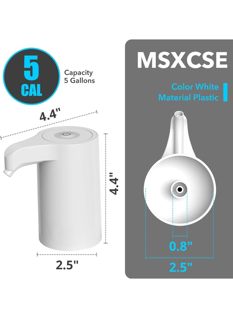 هوم كير مضخة مياه كهربائية، موزع شحن USB، مضخة عالمية لبراميل سعة 5 جالون، موزع محمول للاستخدام المنزلي والتخييم (أبيض) - Image 2