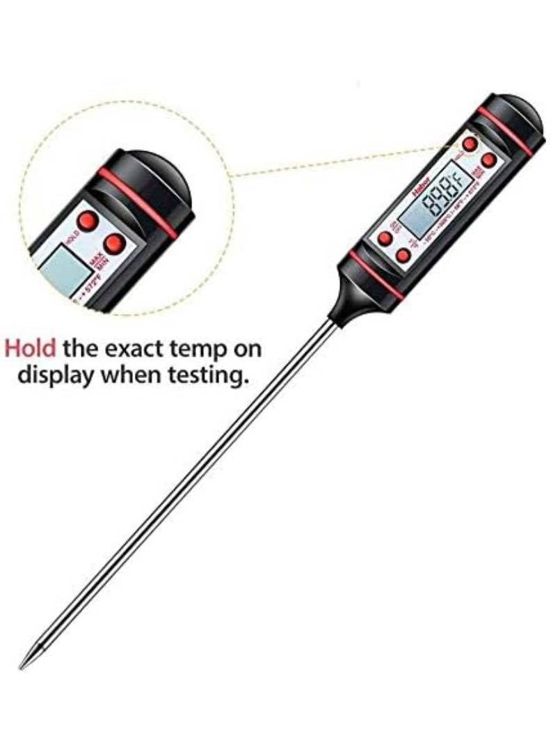 Home Care Sincher Meat Thermometer, Cooking Thermometer with Instant Read, LCD Screen, Hold Function for Kitchen Food Smoker Grill BBQ Meat Candy Milk Water Black - Image 4