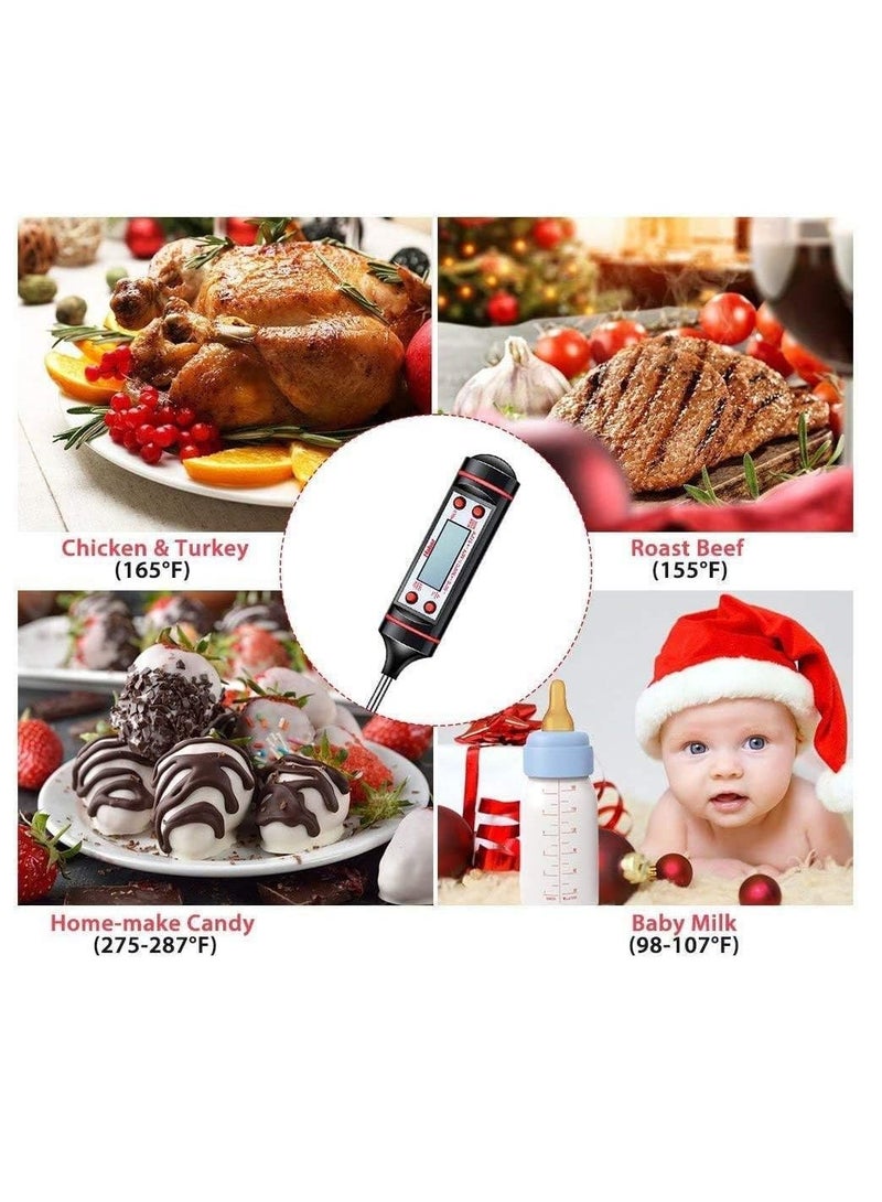 Home Care Sincher Meat Thermometer, Cooking Thermometer with Instant Read, LCD Screen, Hold Function for Kitchen Food Smoker Grill BBQ Meat Candy Milk Water Black - Image 5