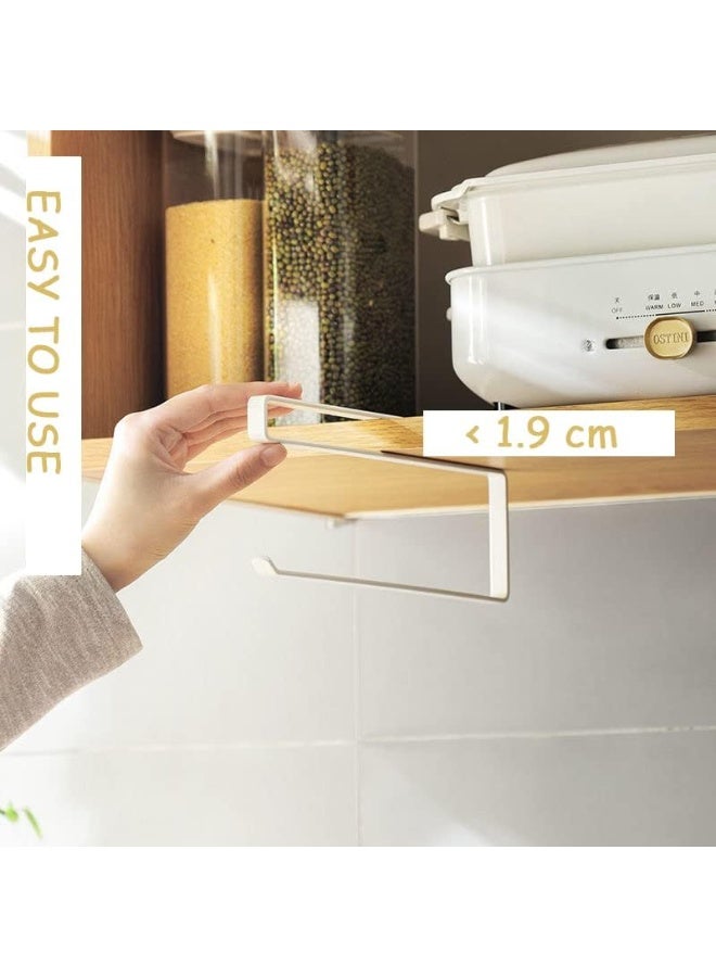 Home Care Paper Towel Holder Wall Mounted No Drilling, Paper Towel Holder Under Cabinet, Toilet Roll Holder Self Adhesive, Towel Hanger Tissue Paper for Bathroom Kitchen (White) White - Image 2