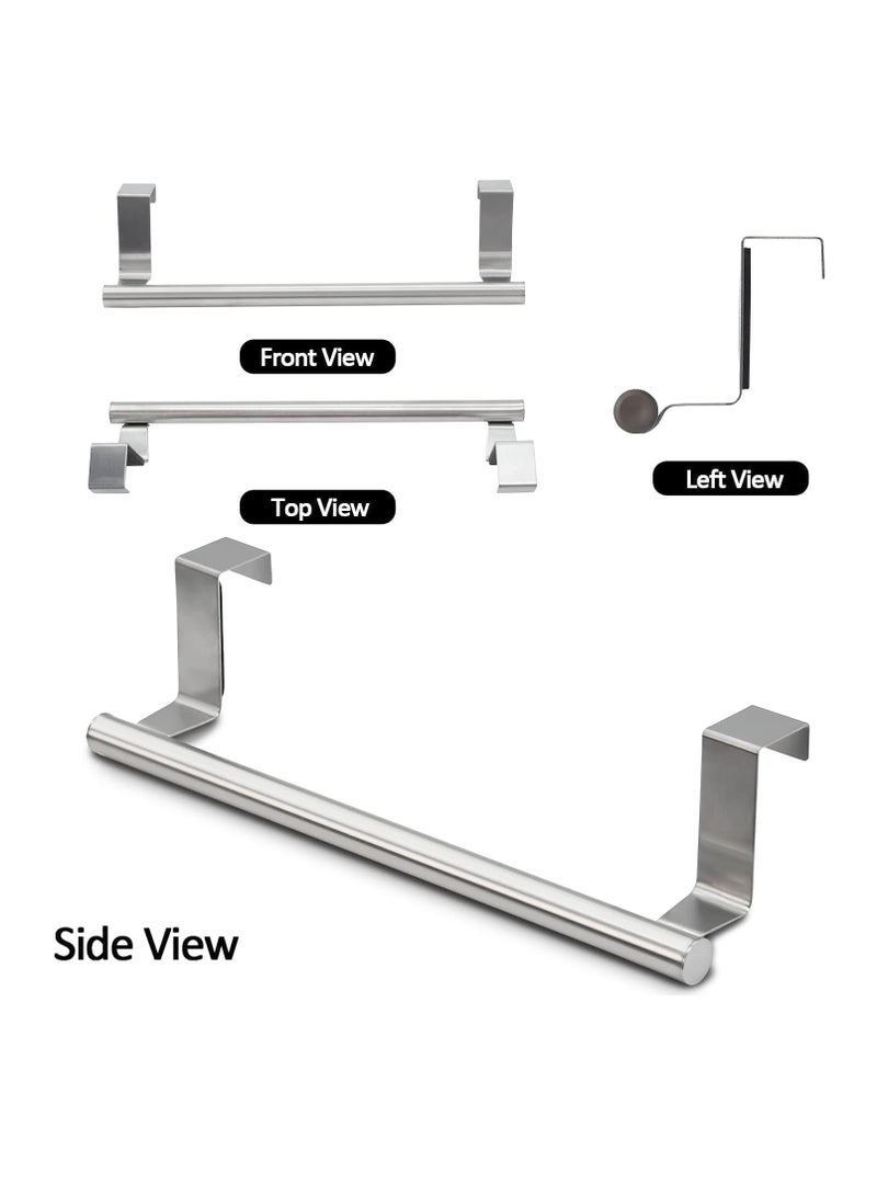 Home Care Kitchen Towel Bar Holder, Fits on Cupboards Over Cabinet Door, Towel and Wash Cloth Hanging Storage Accessories, Strong Modern Design Stainless Steel - Image 1