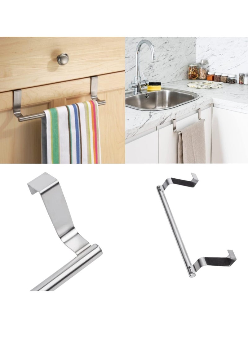 Home Care Kitchen Towel Bar Holder, Fits on Cupboards Over Cabinet Door, Towel and Wash Cloth Hanging Storage Accessories, Strong Modern Design Stainless Steel - Image 3
