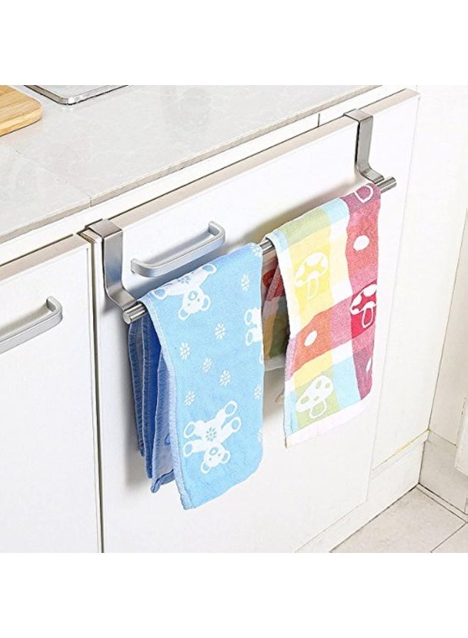 Home Care Kitchen Towel Bar Holder, Fits on Cupboards Over Cabinet Door, Towel and Wash Cloth Hanging Storage Accessories, Strong Modern Design Stainless Steel - Image 4