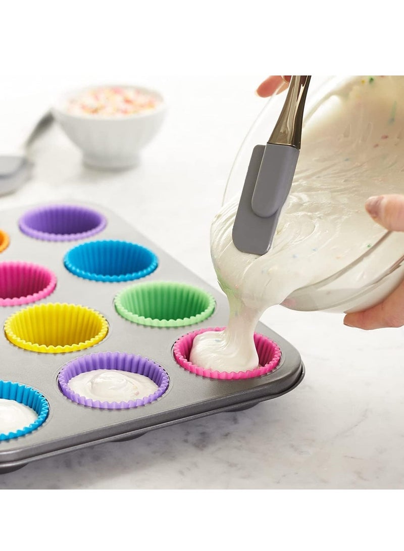 Home Care Silicone Cupcake Liners 12Pcs, Baking Cups Non-Stick Cake Muffin Chocolate Cupcake Liner Baking Cup Mold, Multicolor Multicolour - Image 5