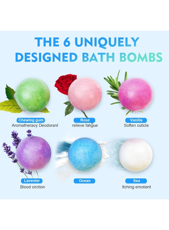 Home Care Organic & Natural Essential Oil Bath Bombs Gift Set - 6 Pack, Large, Moisturizes Dry Skin - Image 3