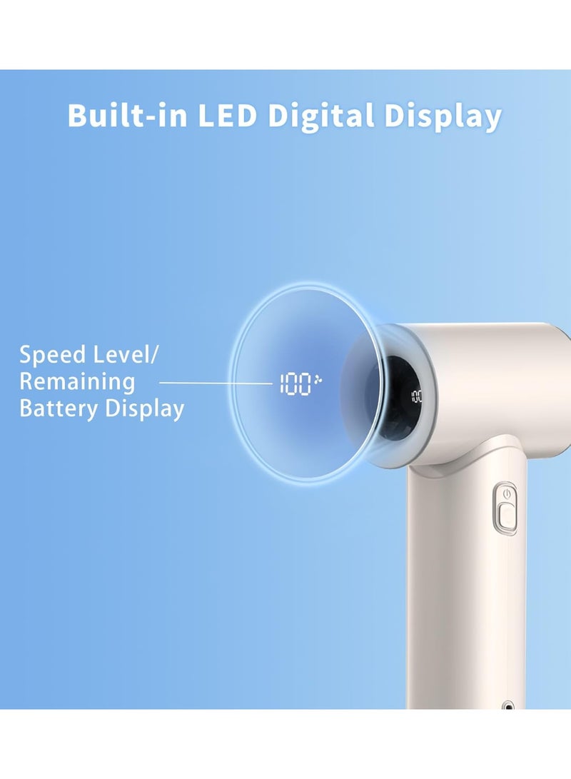 هوم كير مروحة توربو محمولة مطورة، بطارية قابلة للشحن بسعة 5000 مللي أمبير، مروحة شخصية محمولة، مروحة مكتب صغيرة مع حبل، 5 سرعات، شاشة LED، تبريد عالي السرعة، مروحة USB للسفر/في الهواء الطلق/داخل المنزل - Image 2