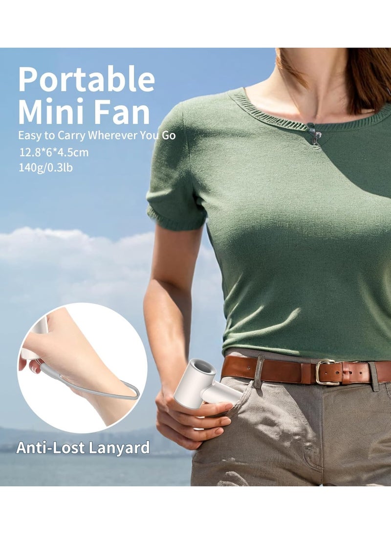 هوم كير مروحة توربو محمولة مطورة، بطارية قابلة للشحن بسعة 5000 مللي أمبير، مروحة شخصية محمولة، مروحة مكتب صغيرة مع حبل، 5 سرعات، شاشة LED، تبريد عالي السرعة، مروحة USB للسفر/في الهواء الطلق/داخل المنزل - Image 3