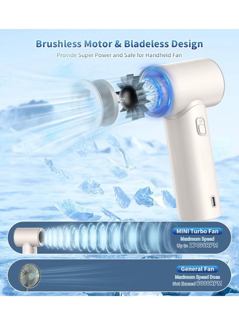 هوم كير مروحة توربو محمولة مطورة، بطارية قابلة للشحن بسعة 5000 مللي أمبير، مروحة شخصية محمولة، مروحة مكتب صغيرة مع حبل، 5 سرعات، شاشة LED، تبريد عالي السرعة، مروحة USB للسفر/في الهواء الطلق/داخل المنزل - Image 4