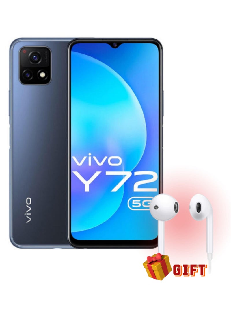vivo Y72 5G (India) Dual Sim Graphite Black 12GB RAM(+ 2GB Extended RAM) 256GB -International Version With Gift vivo XE160 Headphones - Image 1
