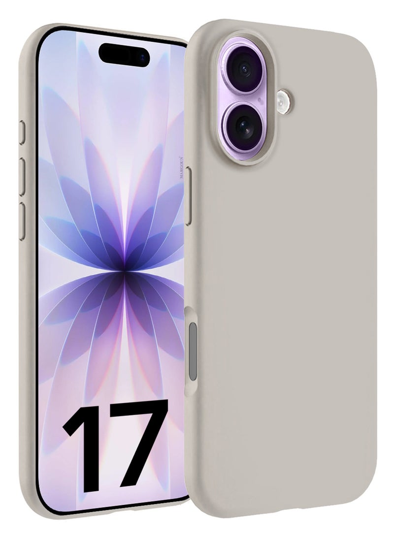 MARGOUN Liquid Silicone Protective Phone Case for iPhone 17 , Soft Anti-Scratch Microfiber Lining Ultra Slim Drop Protection Phone Cover - Natural Titanium-1 - Image 1