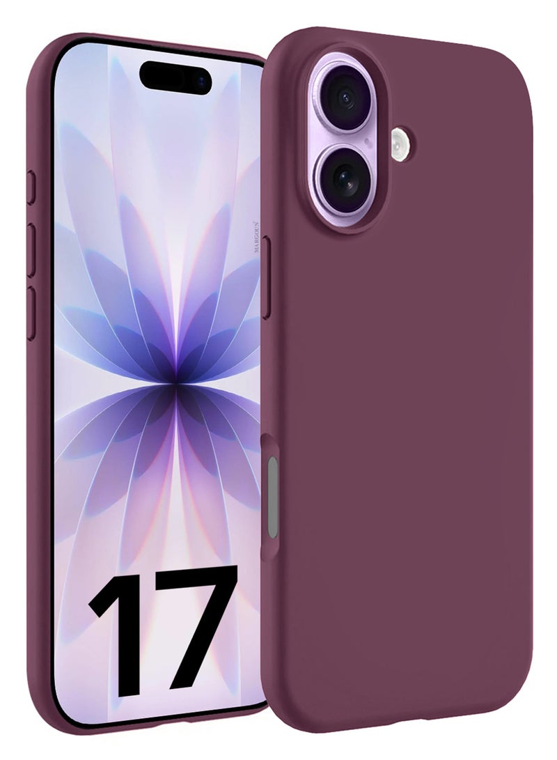MARGOUN Liquid Silicone Protective Phone Case for iPhone 17 , Soft Anti-Scratch Microfiber Lining Ultra Slim Drop Protection Phone Cover - Burgundy-1 - Image 1