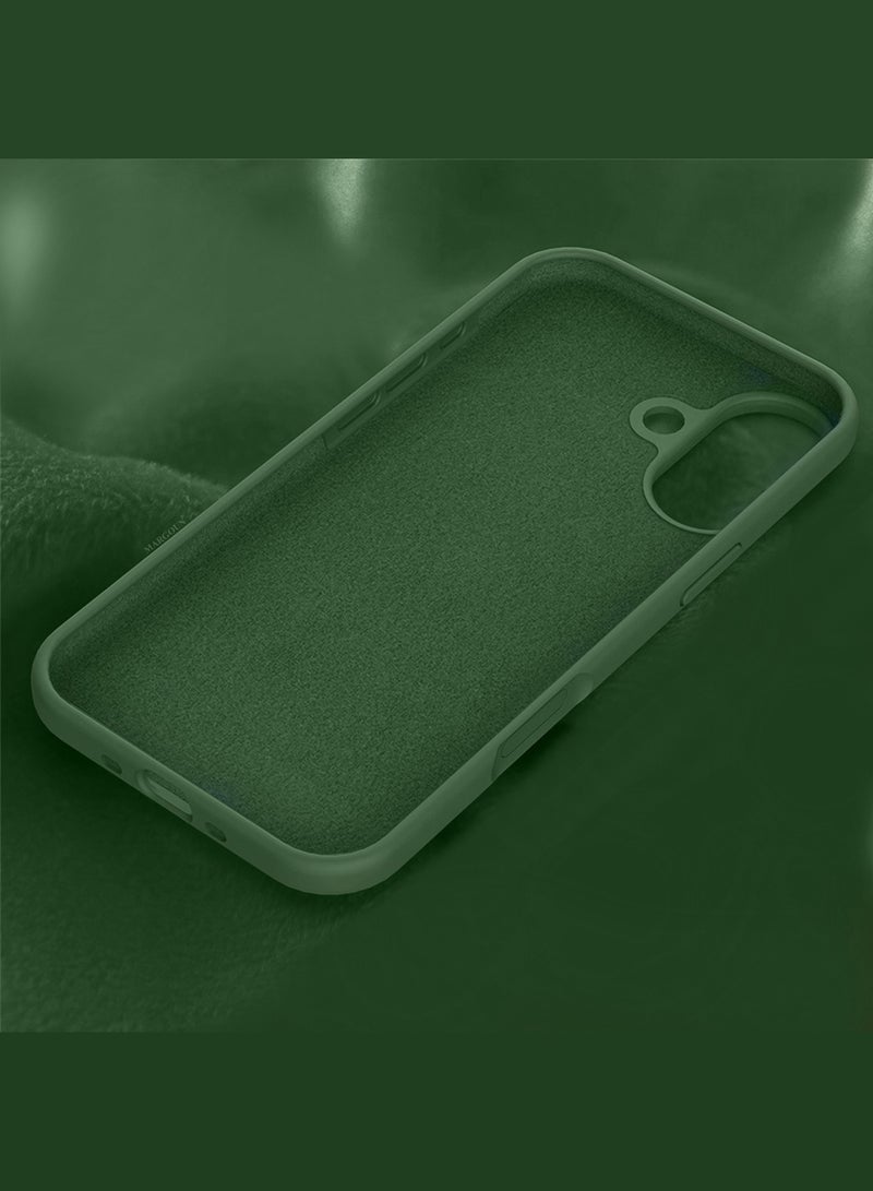 مارجون Liquid Silicone Protective Phone Case for iPhone 17 , Soft Anti-Scratch Microfiber Lining Ultra Slim Drop Protection Phone Cover - Green-1 - Image 3
