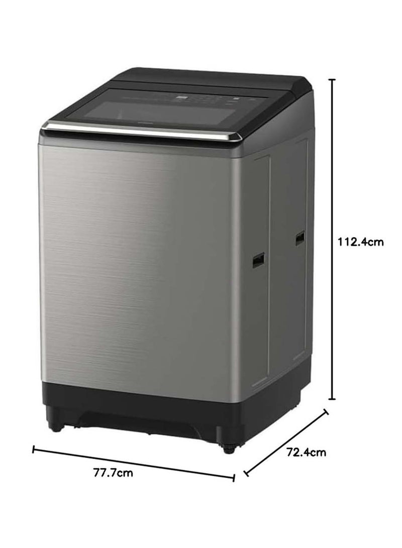 هيتاشي غسالة ملابس تحميل علوي 25 كجم بريميوم، مزدوجة النفاثات، 16 برنامج غسيل أوتوماتيكي بالكامل مع برنامج غسيل العباءة، مزودة بمحرك عاكس، تنظيف ذاتي تلقائي، تحكم سهل باللمس، إعادة تشغيل. - Image 2