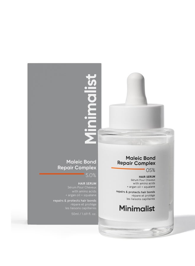 MINIMALIST Hair Serum for Repairing Damaged Hair with Maleic Bond Repair Complex 05% 50 ml - Image 1