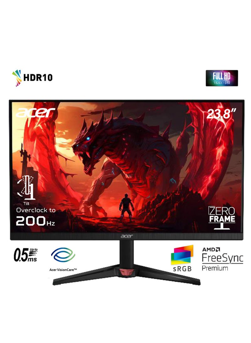 أيسر شاشة ألعاب 24 بوصة VG240Y - دقة FHD، معدل 200 هرتز، استجابة 0.5 مللي ثانية، تدعم G-Sync & Adaptive Sync، تصميم بدون إطار، تدعم HDR 10. - Image 1