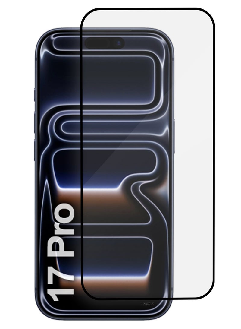 مارجون حماية شاشة لجهاز آيفون 17 برو - زجاج مقسى 3D تغطية كاملة 9H تركيب خالي من الفقاعات حماية عالية مقاوم للخدوش - Image 3