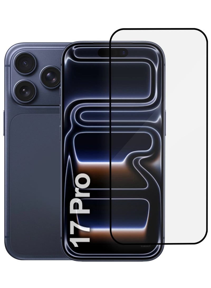مارجون حماية شاشة لجهاز آيفون 17 برو - زجاج مقسى 3D تغطية كاملة 9H تركيب خالي من الفقاعات حماية عالية مقاوم للخدوش - Image 1