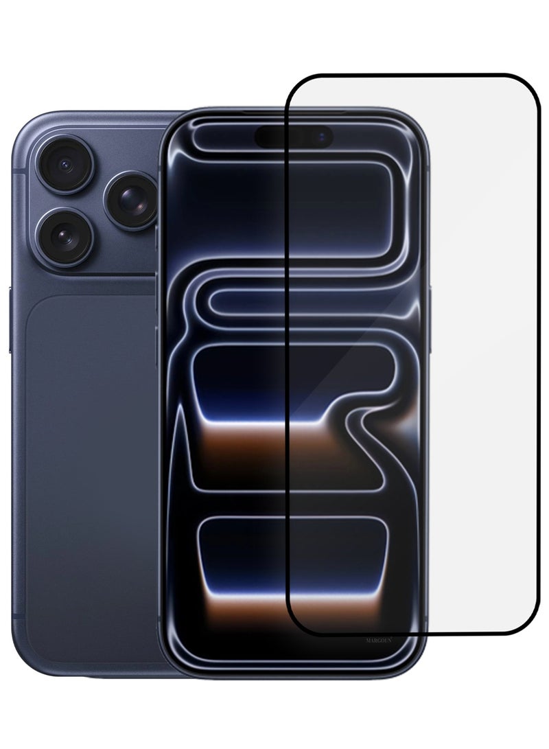 مارجون حماية شاشة لجهاز آيفون 17 برو - زجاج مقسى 3D تغطية كاملة 9H تركيب خالي من الفقاعات حماية عالية مقاوم للخدوش - Image 2