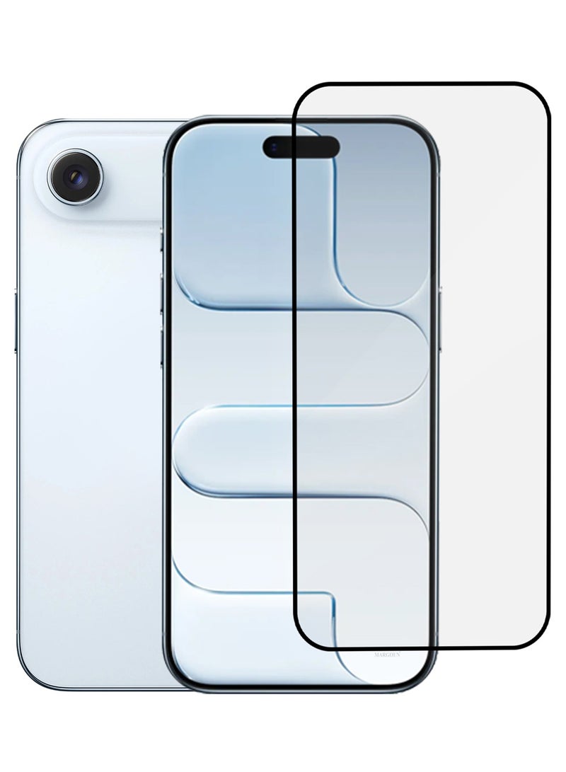 MARGOUN Screen Protector for iPhone 17 Air - 3D Full Coverage 9H Tempered Glass Bubble-Free Installation High Protection Scratch Resistant Side Black-1 - Image 2