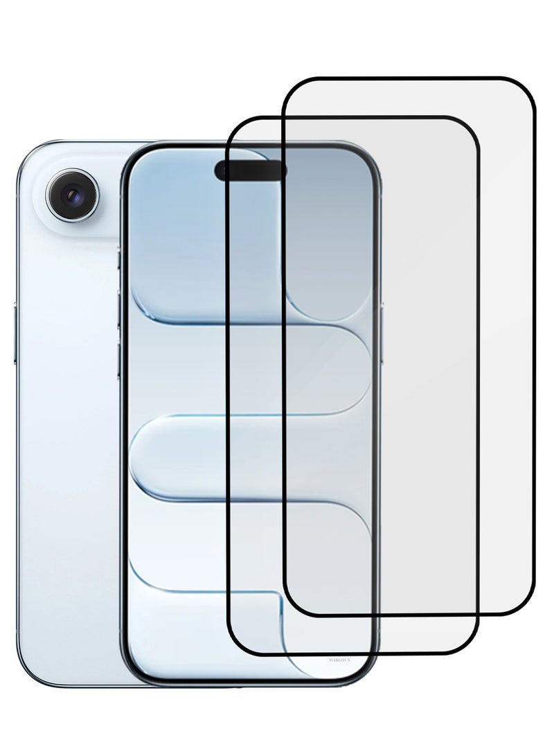 MARGOUN 2 Packs Screen Protector for iPhone 17 Air - 3D Full Coverage 9H Tempered Glass Bubble-Free Installation High Protection Scratch Resistant Side Black-2 - Image 2