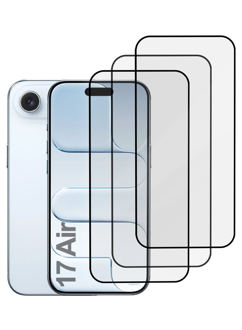 MARGOUN 3 Packs Screen Protector for iPhone 17 Air - 3D Full Coverage 9H Tempered Glass Bubble-Free Installation High Protection Scratch Resistant Side Black-3 - Image 1