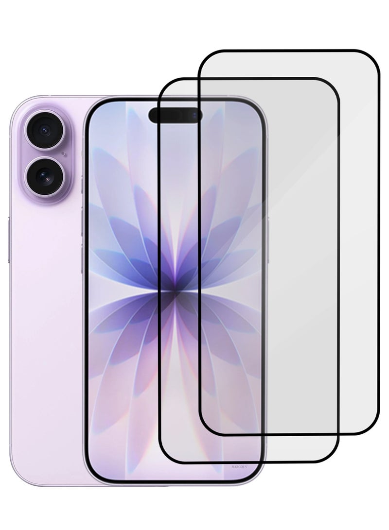 مارجون حماية شاشة 2 عبوات لجهاز آيفون 17 - زجاج مقسى 3D تغطية كاملة 9H تركيب خالي من الفقاعات حماية عالية مقاوم للخدوش - Image 2