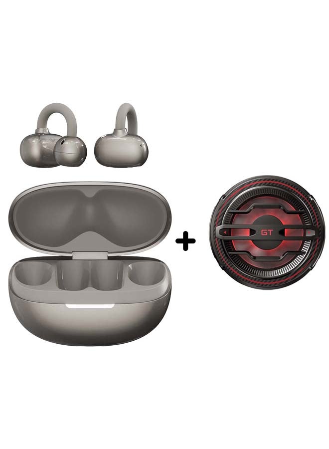 Infinix TWS Earphone XEO4 ZCLIP Gray + GT Cooling Fan Bundle Gray - Image 1