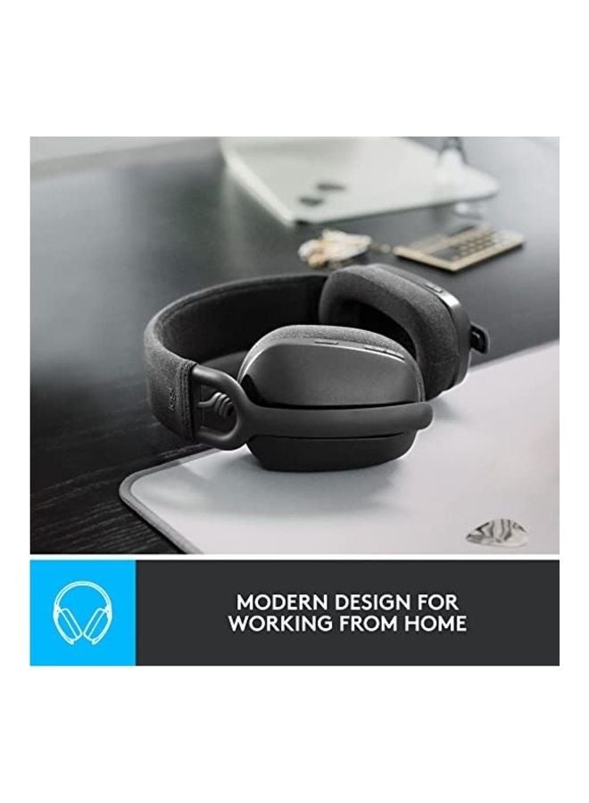 Logitech Zone Vibe 100 Wireless Headset, 40mm Audio Drivers, Bluetooth Connectivity, Up to 30m Range, Flip-to-Mute NC Mic, 20H Battery Life, Memory Foam & Fabric Cushioning, USB-C, 981-001213 Black - Image 2