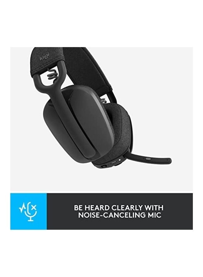 Logitech Zone Vibe 100 Wireless Headset, 40mm Audio Drivers, Bluetooth Connectivity, Up to 30m Range, Flip-to-Mute NC Mic, 20H Battery Life, Memory Foam & Fabric Cushioning, USB-C, 981-001213 Black - Image 3