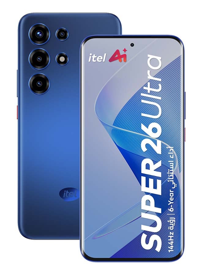 ITEL S26 Ultra Dual Sapphire Black Blue 8+16 GB RAM 256GB 4G- Middle East Version With Airbuds 5i NFC Mobile Cover - Image 2