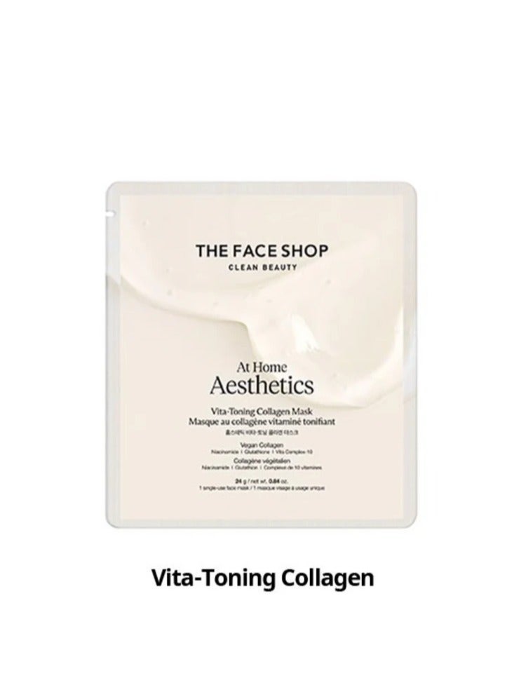 THE FACE SHOP At Home Aesthetics Face Mask || With Plant Collagen to Hydrate and Tighten Skin white - Image 3