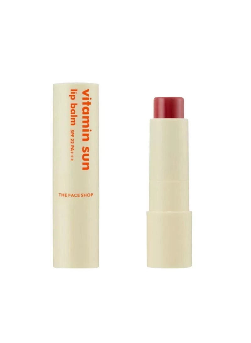 THE FACE SHOP Lip Balm 01 Vitamin Sun To moisturize The lips red - Image 1
