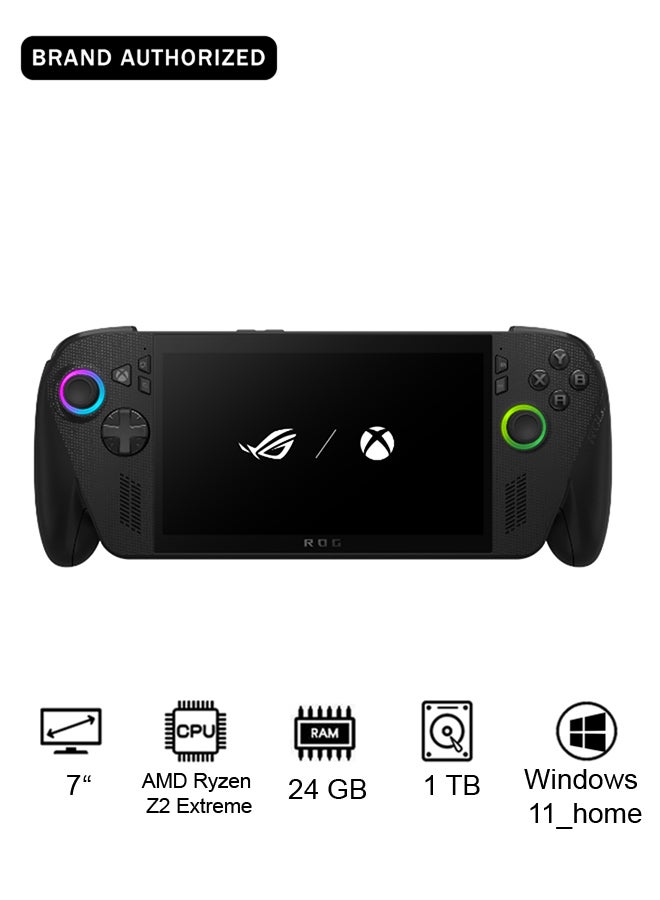 ASUS (Upgraded Version) ROG Ally X XBOX Gaming Console With 7 Inch Full HD(1920X1080) Display 120Hz, AMD Ryzen Z2 Extreme Processor/24GB RAM DDR5/1TB SSD/AMD Radeon Graphics/Windows 11 Home/Dolby Speaker TYPE C & Finger Print Sensor/ Black - Image 1
