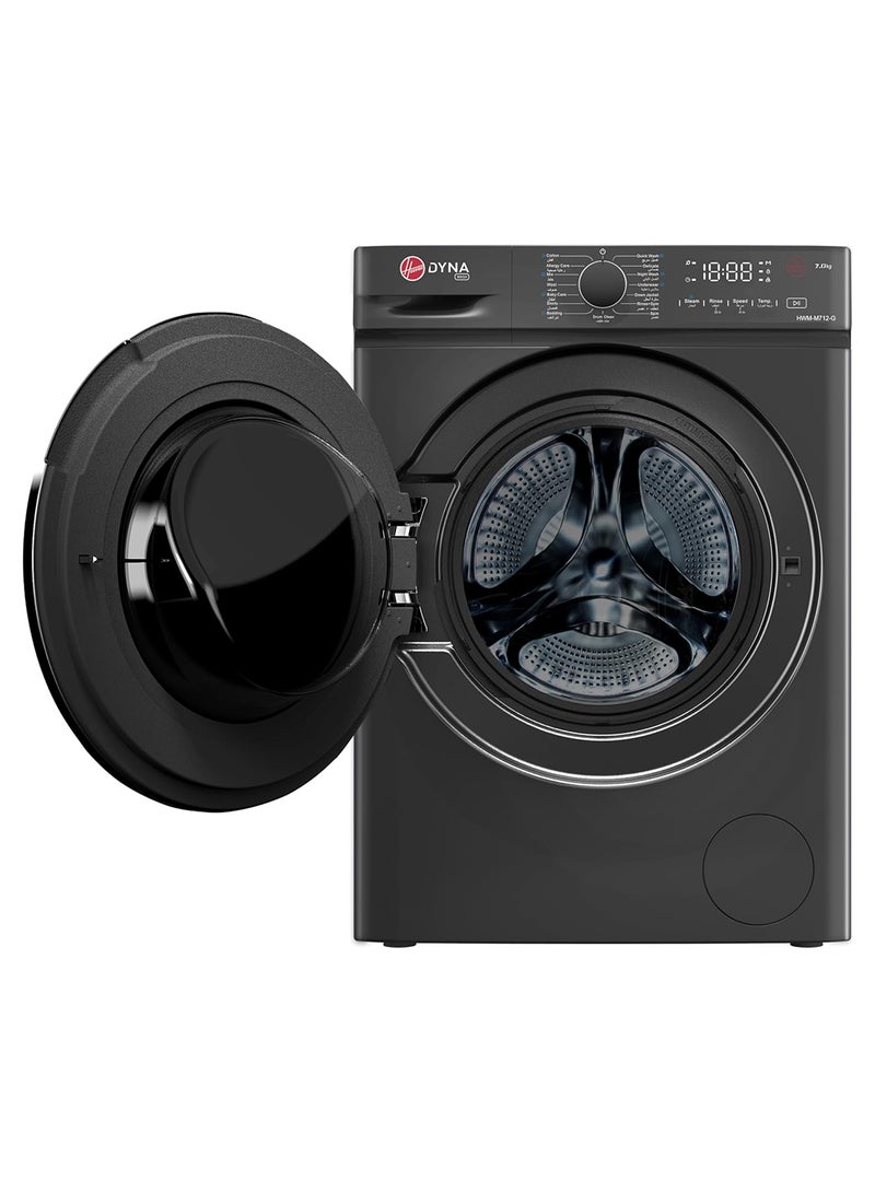 HOOVER Front Load Washing Machine – Grey | Inverter Motor, 1200RPM Spin Speed, 15 Wash Programs, Steam Wash, Drum Clean, Knob & Touch Control, 1Yr Warranty + 10Yr Motor Warranty 7 kg HWM-M712-G Grey - Image 3