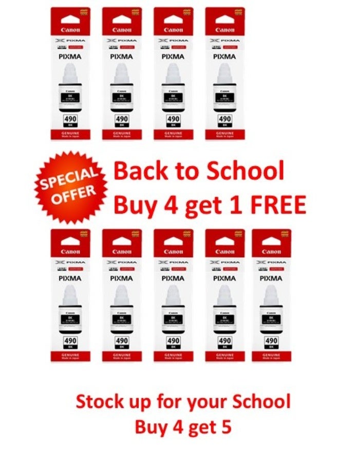 كانون FREE UNIT - Buy 4 and get 5 Canon GI-490 Black Ink Bottle- BLACK Black