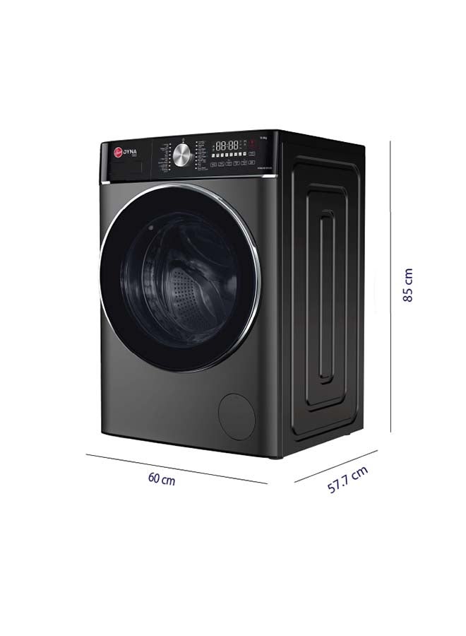 هوفر غسالة 10 كجم، 1400 دورة في الدقيقة، 17 برنامج، محرك عاكس، غسيل بالبخار، ناعم، لوحة تحكم بعناصر دوارة ولمسية، ضمان سنة واحدة من الشركة المصنعة وضمان 10 سنوات على المحرك العاكس، رمادي لافا - HWM-M1014-G - Image 2