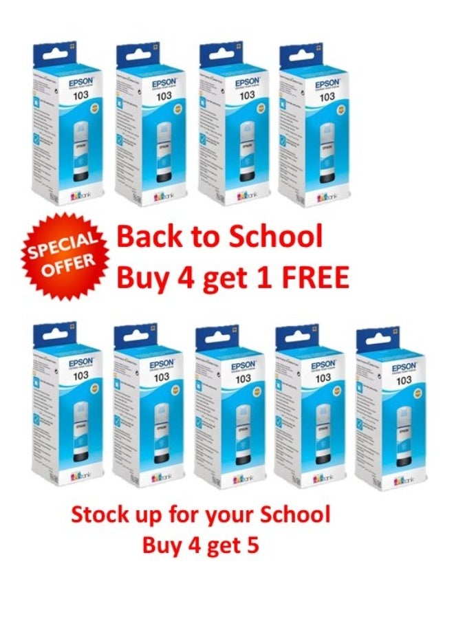 EPSON FREE UNIT - Buy 4 and get 5 Epson Eco-Tank Ink bottle 103 - CYAN Cyan