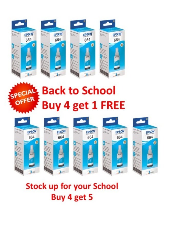 EPSON FREE UNIT - Buy 4 and get 5 Epson Eco-Tank Ink bottle 664 - CYAN Cyan