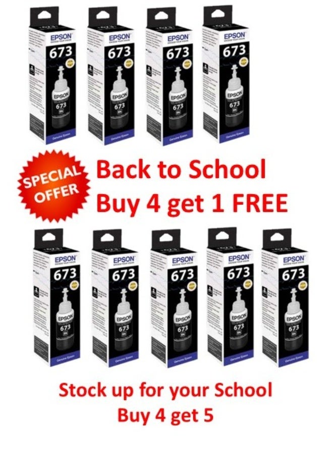 EPSON FREE UNIT - Buy 4 and get 5 Epson Eco Tank 673 Ink Bottle - BLACK Black