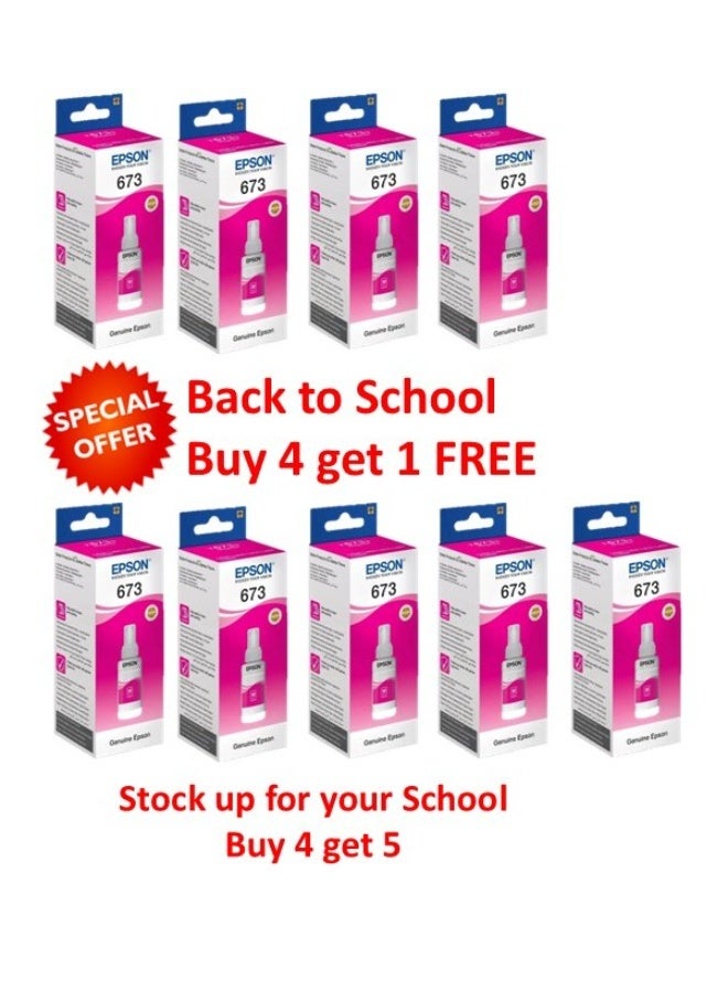 EPSON FREE UNIT - Buy 4 and get 5 Epson Eco Tank 673 Ink Bottle - MAGENTA Magenta