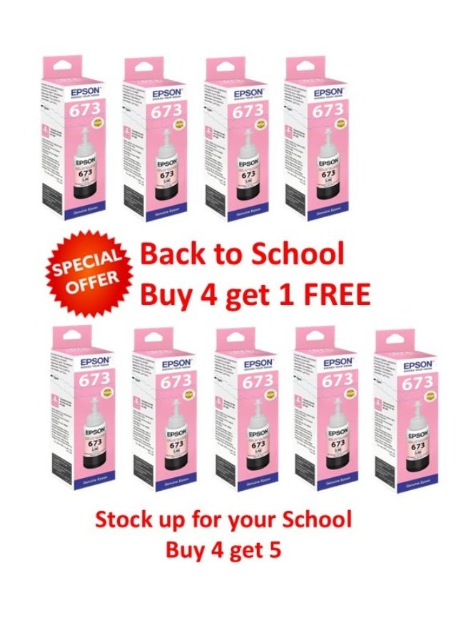EPSON FREE UNIT - Buy 4 and get 5 Epson Eco Tank 673 Ink Bottle - LIGHT MAGENTA Light Magenta