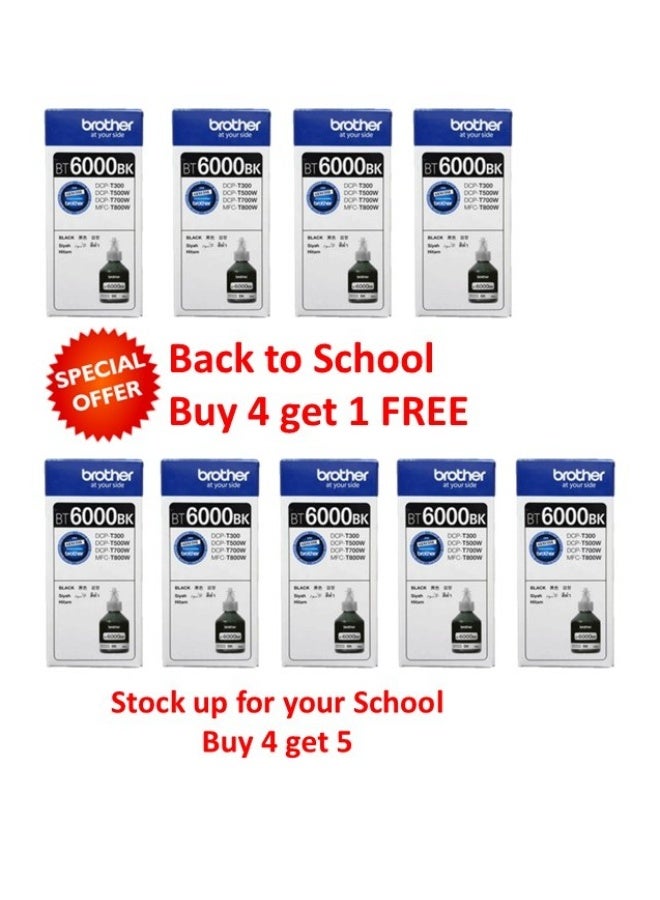 brother FREE UNIT - Buy 4 and get 5 Brother BT6000 Ink Bottle BTD60-BLACK Black