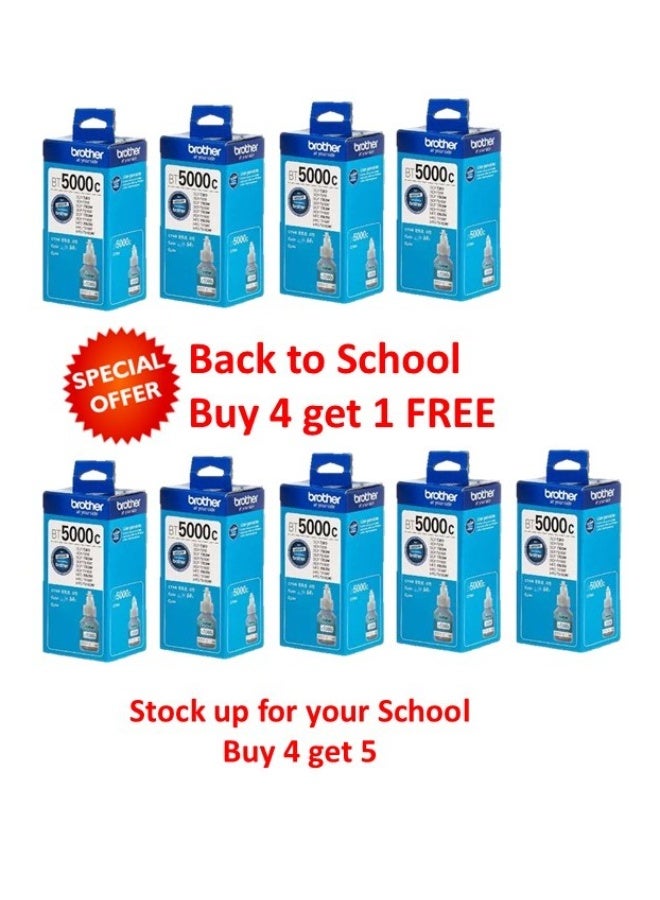 brother FREE UNIT - Buy 4 and get 5 Brother BT5000 Ink Bottle BTD50-CYAN Cyan