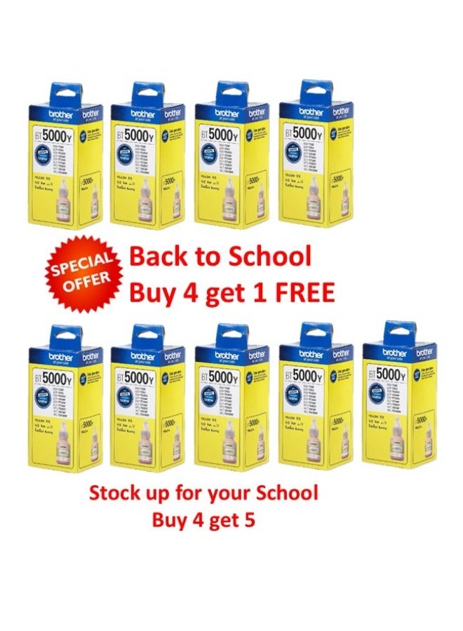 brother FREE UNIT - Buy 4 and get 5 Brother BT5000 Ink Bottle BTD50-YELLOW Yellow