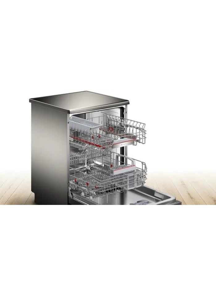 بوش Dishwasher 13 Place Settings 60cm Series 6 Stainless Steel 8 Programs Home Connect Extra Clean Zone Eco Silence Drive SMS6EAI81T silver - Image 3