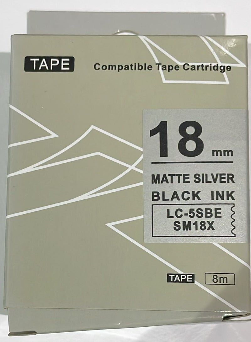 EPSON Label Tape Cartridge 18Mm Matte Silver  LC-5SBE Mate silver